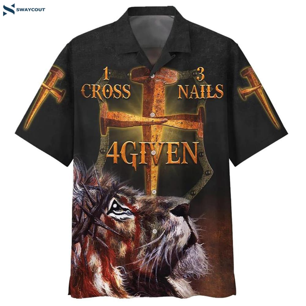 1 Cross 3 Nails Lion Hawaiian Shirts