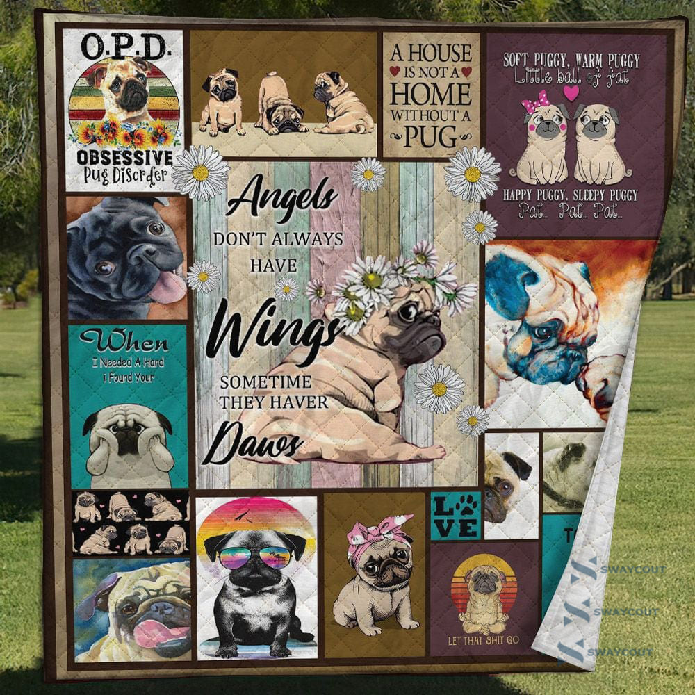 All You Need Is Pug Quilt Blanket