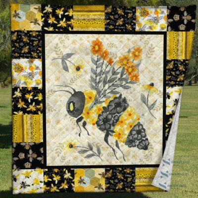 Bee Colorful Quilt Blanket