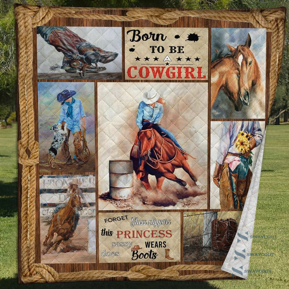Born To Be A Cowgirl Quilt Blanket