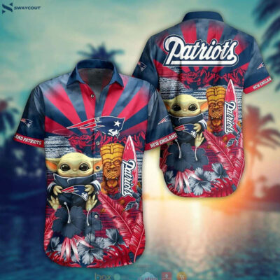 Baby Yoda New England Patriots Flower Nfl Hawaiian Shirt