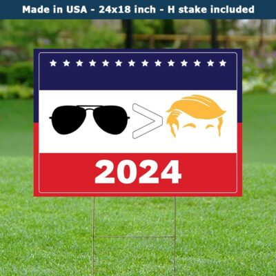 Biden Greater Than Trump For 2024 President Lawn Yard Sign