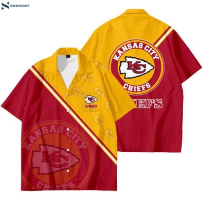 Big Logo Gold Red Classic Football Nfl Kansas City Chiefs Hawaiian Shirt