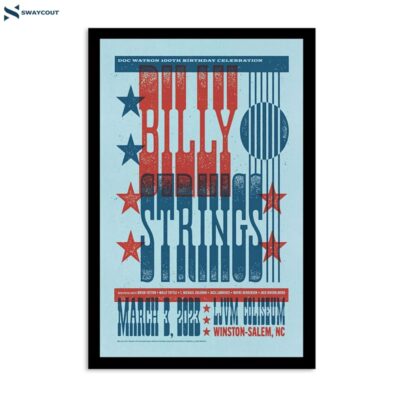 Billy Strings 2023 Mar 3 Tour Winston-salem Nc Poster