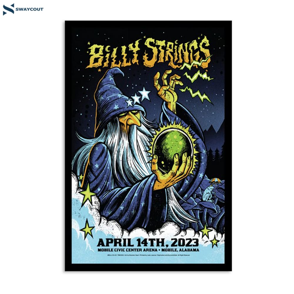 Billy Strings April 14 2023 Mobile Civic Center Arena Mobile Al Poster