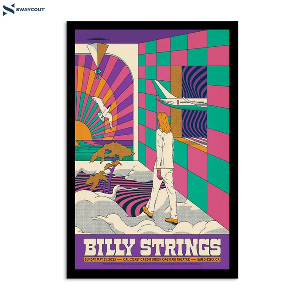 Billy Strings Cal Coast Credit Union Open Air Theatre May 21 2023 San Diego Ca Poster