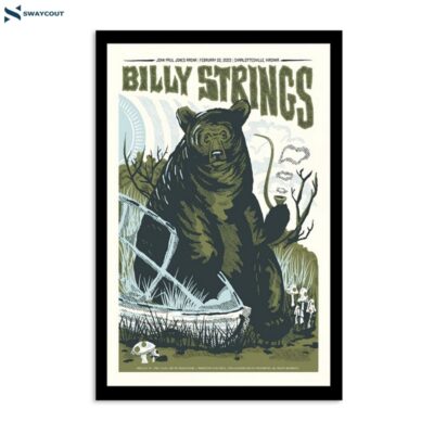 Billy Strings Feb 22 2023 John Paul Jones Arena Charlottesville Va Poster