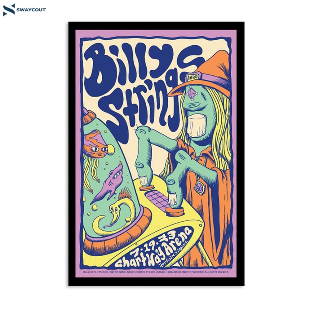 Billy Strings July 19 2023 Chartway Arena Norfolk Va Poster