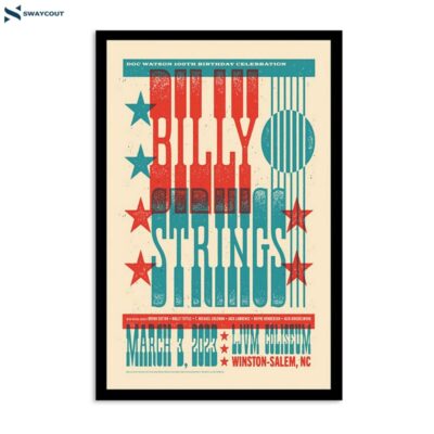 Billy Strings Mar 3 2023 Lawrence Joel Veterans Memorial Coliseum Winston Salem Nc Poster