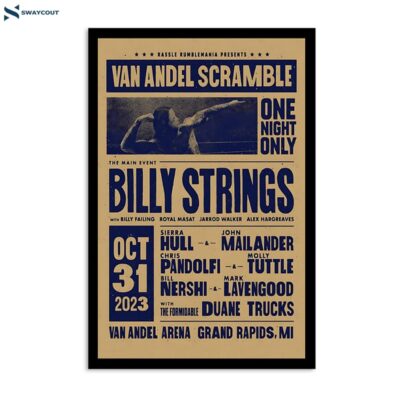 Billy Strings Oct 31 2023 Van Andel Arena Grand Rapids Mi Poster