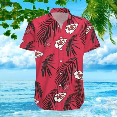 Black Palm Leaves Logo Football Nfl Kansas City Chiefs Hawaiian Shirt