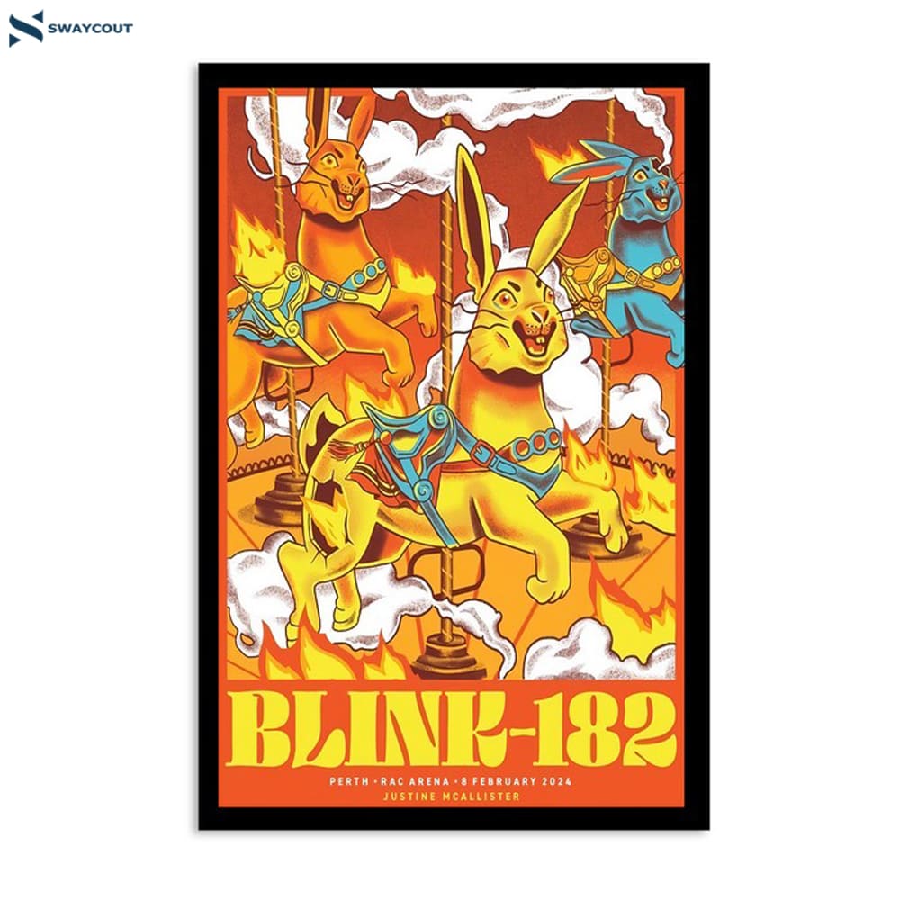 Blink-182 February 8 2024 Rac Arena Perth Australia Poster