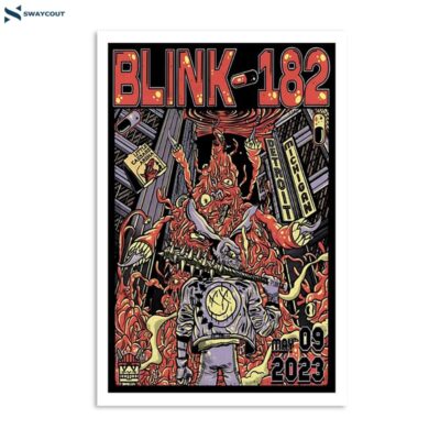 Blink-182 May 9 2023 Little Caesars Arena Detroit Mi World Tour Poster