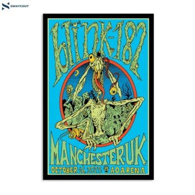 Blink-182 October 16 2023 Ao Arena Manchester Uk Poster