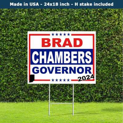 Brad Chambers 2024 Indiana Governor Republican Yard Sign