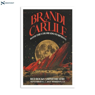 Brandi Carlile September 6-7 2024 Red Rocks Amphitheatre Morrison Co Poster