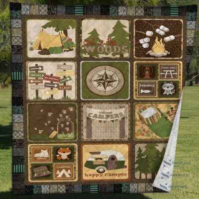 Camping Woods Blanket Quilt