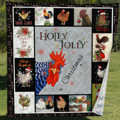 Chicken Holly Jolly Chicken Quilt