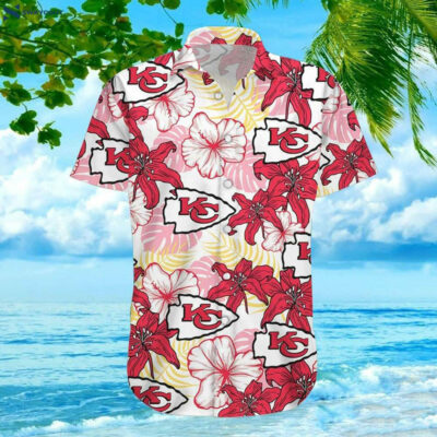 Colorful Flower Palm Leaf Football Nfl Kansas City Chiefs Hawaiian Shirt