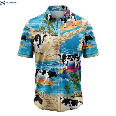 Cow Dairy Cow Palm Summer Vacation Hawaiian Shirt