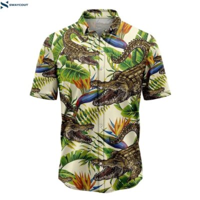 Crocodile Banana Palm Hawaiian Shirt