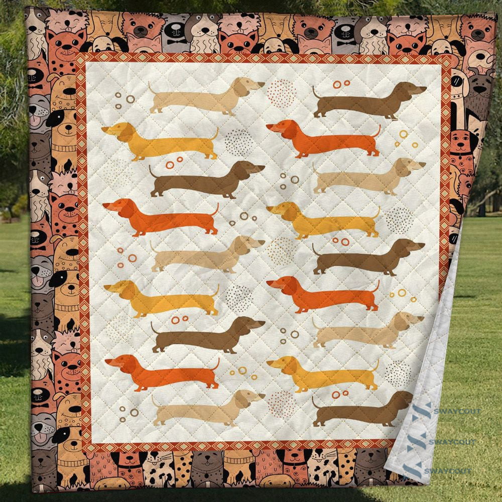 Dachshund Dogs Quilt Blanket