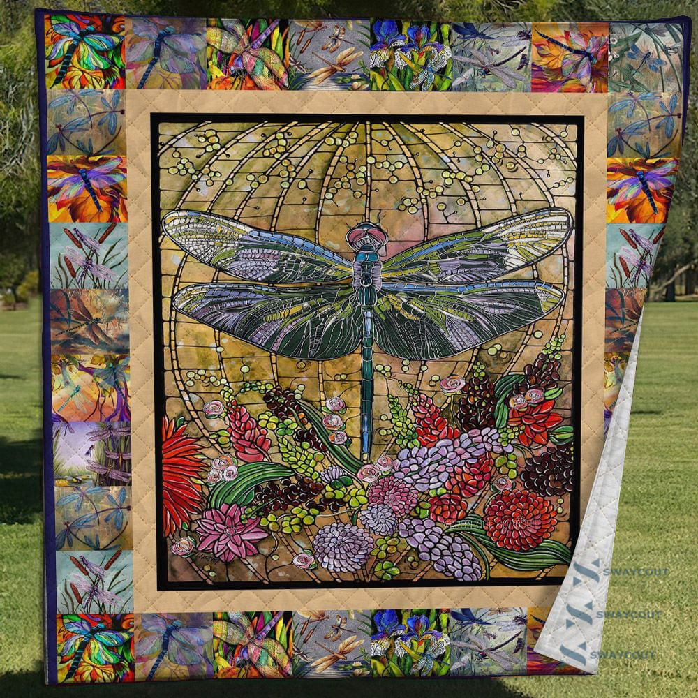 Dragonfly Colorful Quilt Blanket