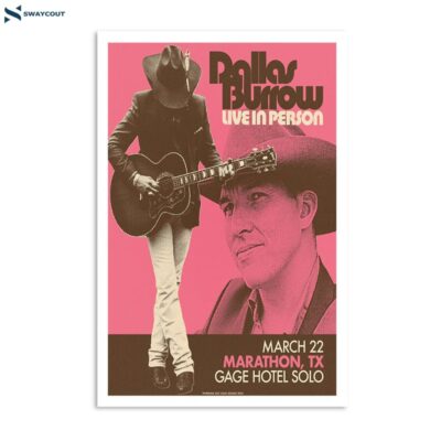 Dallas Burrow Gage Hotel Solo Marathon Tx March 22nd 2024 Poster