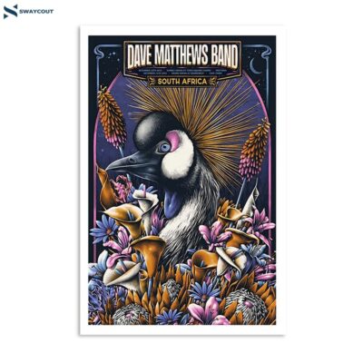 Dave Matthews Band December 10 2023 Sunbet Arena At Time Square Casino Pretoria South Africa Poster