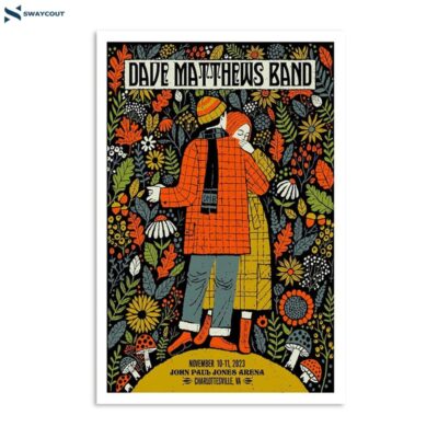 Dave Matthews Band John Paul Jones Arena Charlottesville Va Nov 10-11 2023 Poster