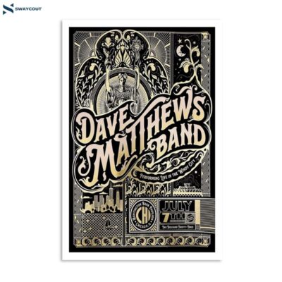 Dave Matthews Band July 7 2023 Huntington Bank Pavilion Chicago Il Poster