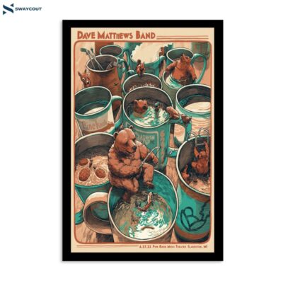 Dave Matthews Band June 27 2023 Pine Knob Music Theatre Clarkston Mi Poster