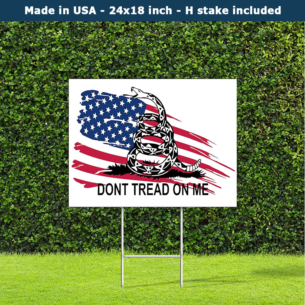 Dont Tread On Me American Flag Yard Sign