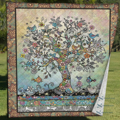 Flourish Tree Of Life Blooming In Spring Quilt Blanket