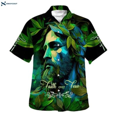 Faith Over Fear Green Jesus Hawaiian