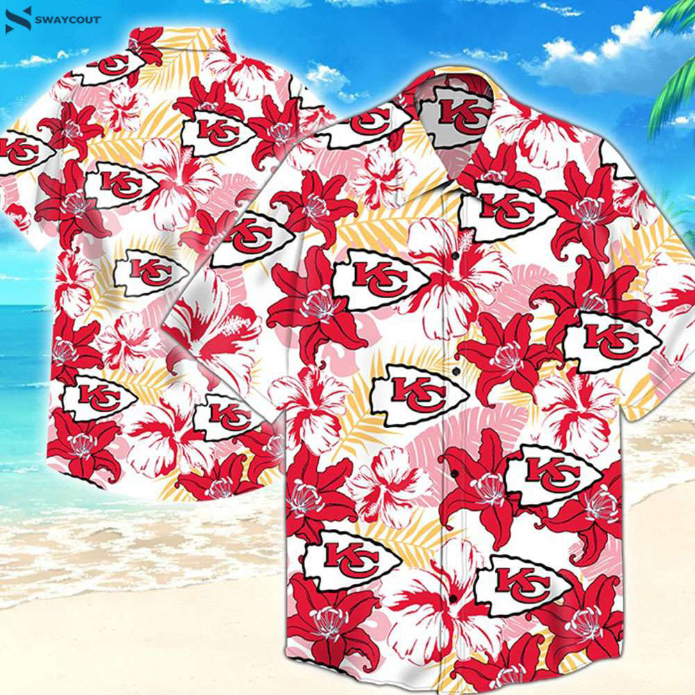 Flower Tropical Leaf Football Nfl Kansas City Chiefs Hawaiian Shirt
