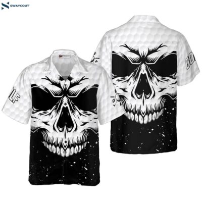 Golf White Skull Hawaiian Shirt