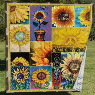 Hippie Sunflower Quilt Blanket