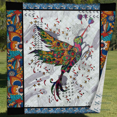 Hummingbird Colors Quilt Blanket