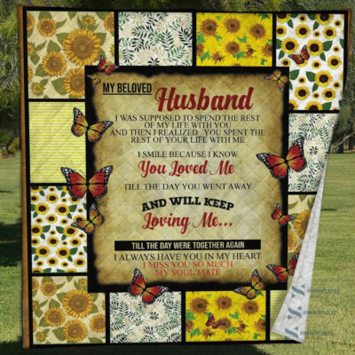 Husband In Heaven Butterfly Quilt Blanket