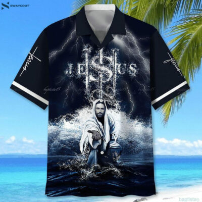 Jesus Beach Giving His Hand Hawaiian Shirt