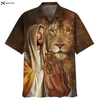 Jesus Christ Prayer Lion Hawaiian Shirts