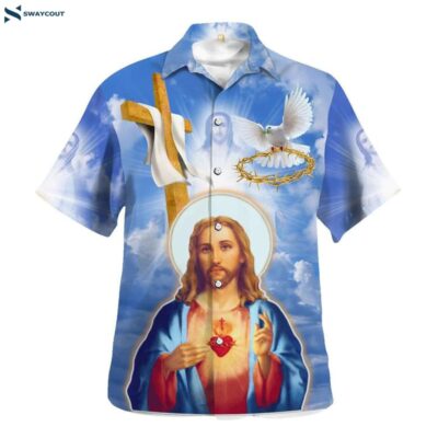 Jesus Christ Sacred Heart Pigeon Hawaiian Shirt