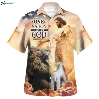 Jesus Open Arms One Nation Under God Hawaiian Shirts