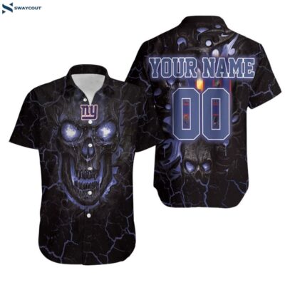 Lava Skull 3d Personalized Ny Giants Hawaiian Shirt