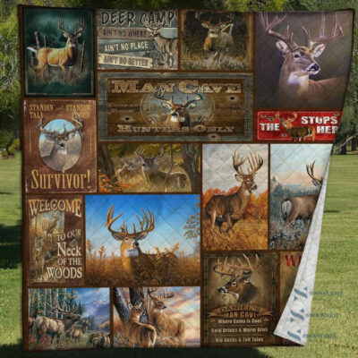 Man Cave Hunting Quilt Blanket