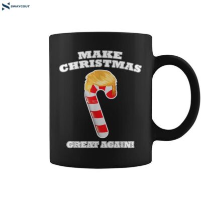 Make Christmas Great Again Holiday Candy Cane Trump Hair Coffee Mug