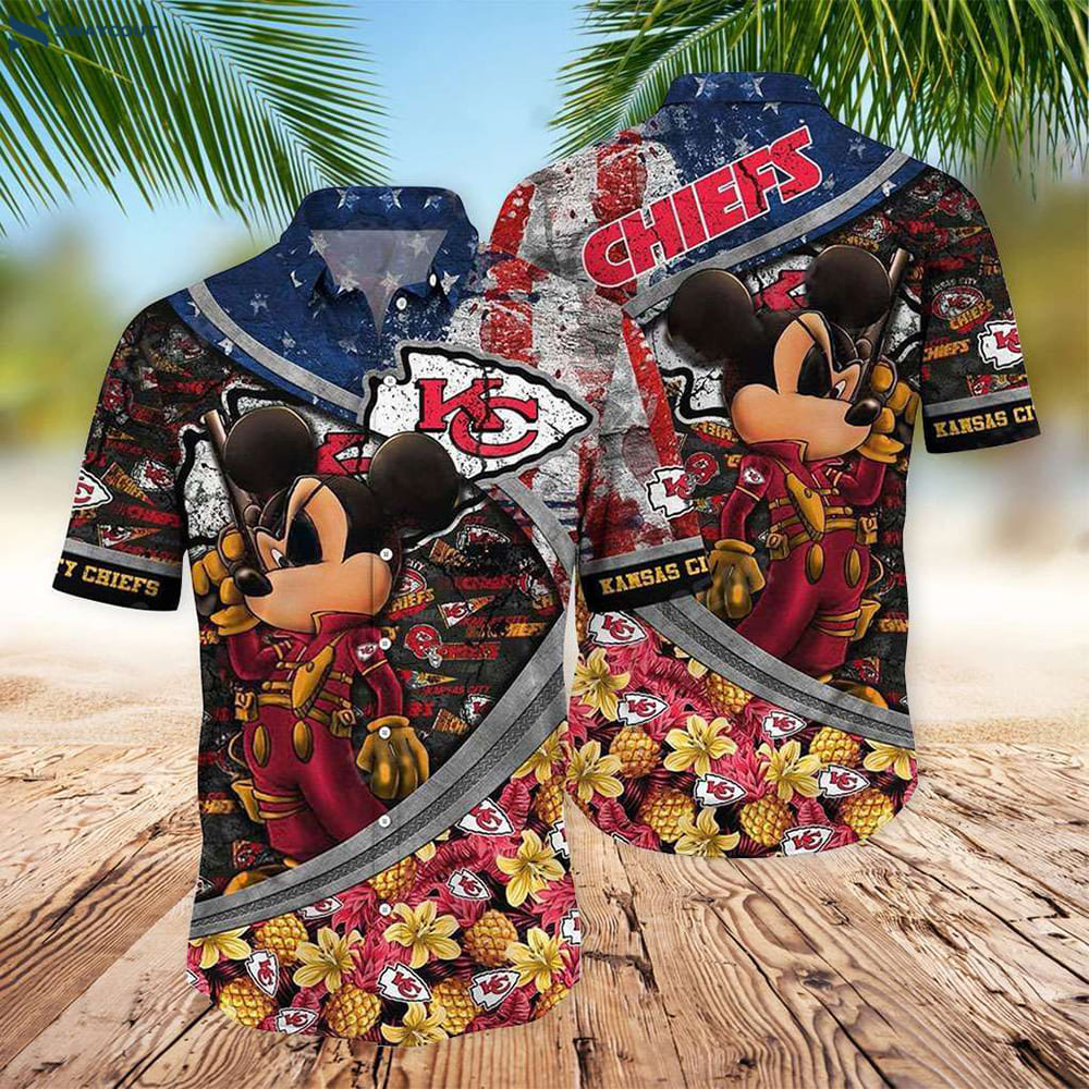 Nfl Kc Cool Mickey Mouse Kansas City Chiefs Hawaiian Shirt