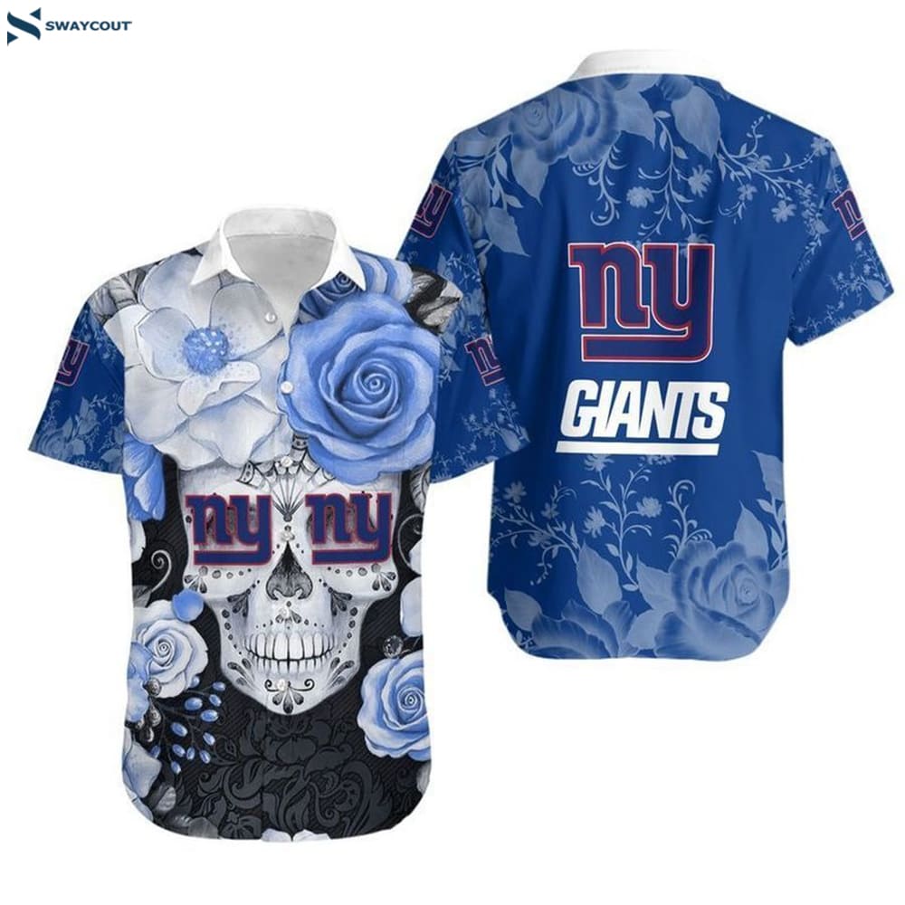 Ny Giants Skull For Fan Short Sleeve Shirts Hawaiian Shirt