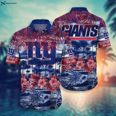 Ny Giants Style Tropical Pattern Graphic Trending For Awesome Fans Hawaiian Shirt